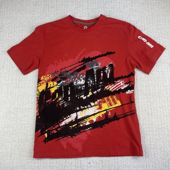 Y2K Can Am BRP Racing Shirt Men M Red AOP Motosport Dirtbike Biker - Picture 1 of 16